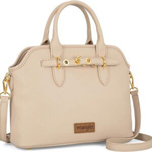 Wrangler Vegan Leather Tote Bag with Crossbody Strap - Vintage Style for Ladies